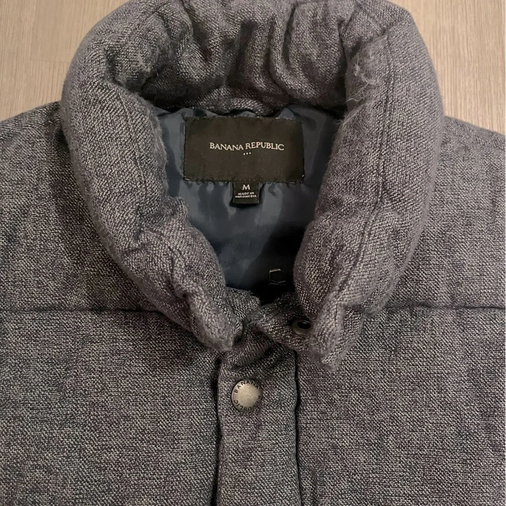 Banana Republic Knit Puffer Vest Navy Blue